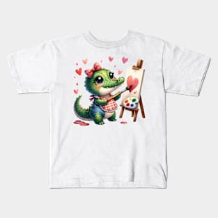 Valentine Love Crocodile Kids T-Shirt